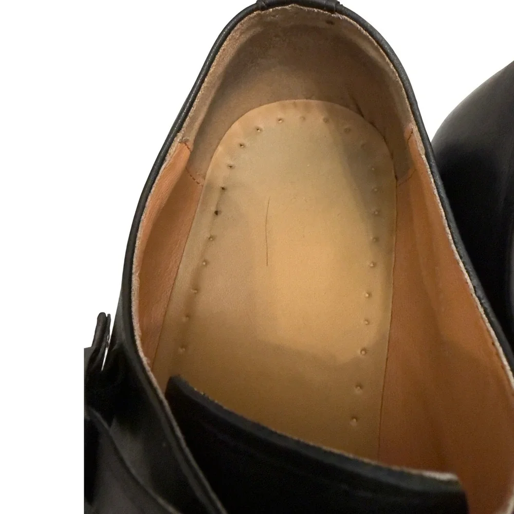 Unbranded Double Monk Strap Dress Shoes Mens 45 Black Excellent Leather Loafers